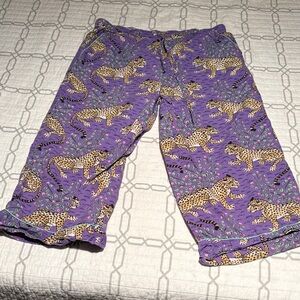 Purple Leopard Print Cropped Pajama bottoms